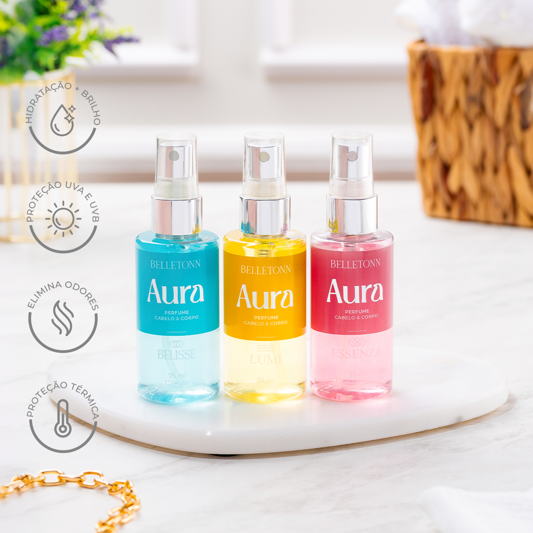 Kit Perfumes Aura Cabelo e Corpo