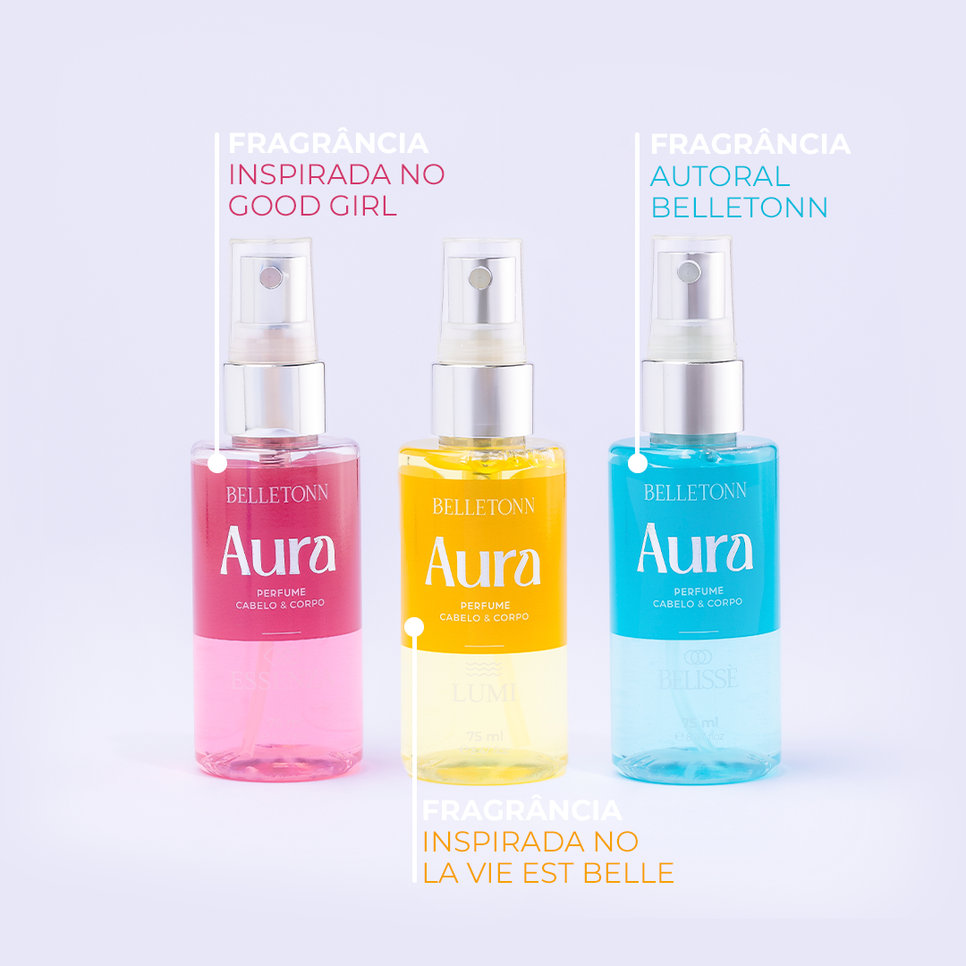 Kit Perfumes Aura Cabelo e Corpo