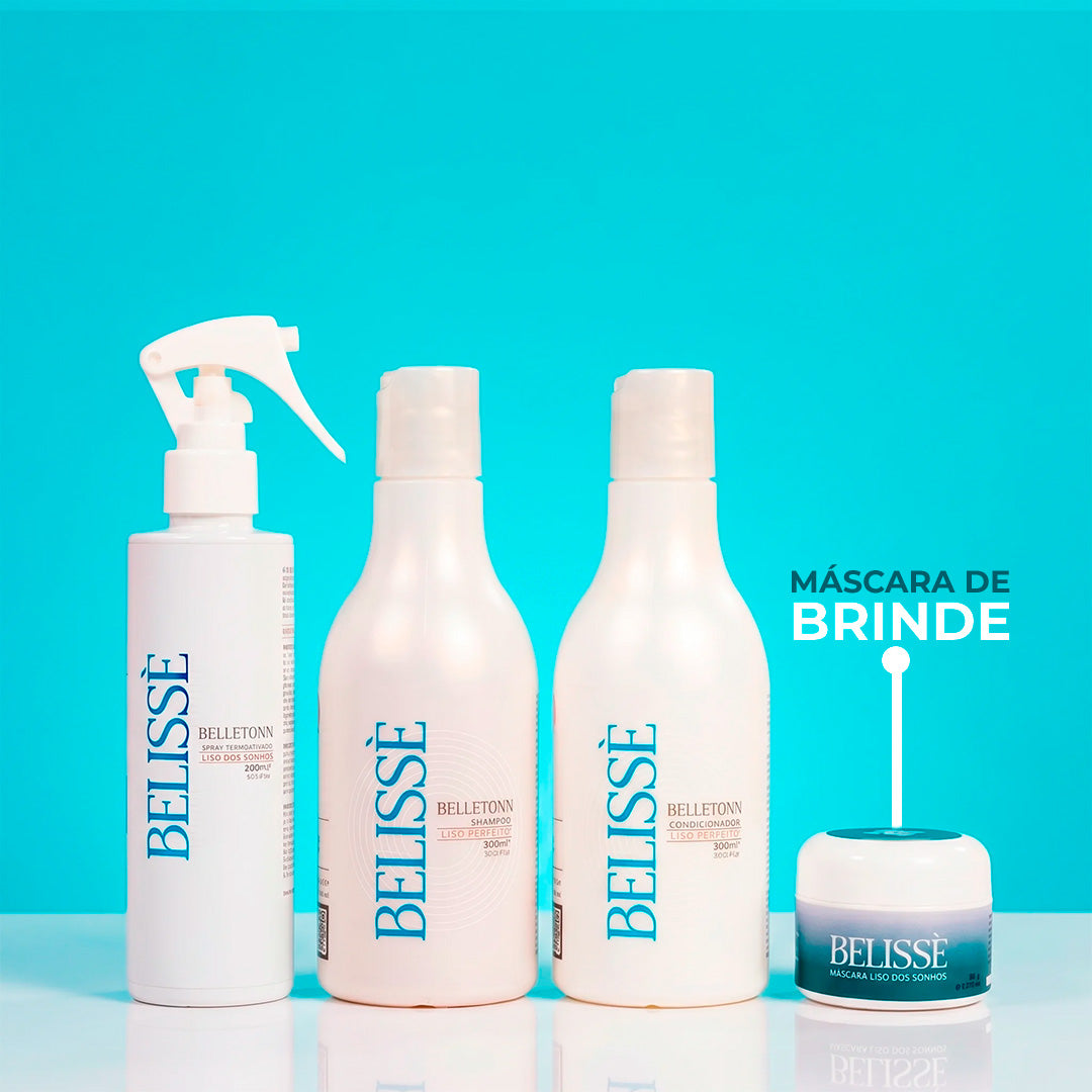 Kit Liso dos sonhos 300ml + máscara Belissè 50g brinde