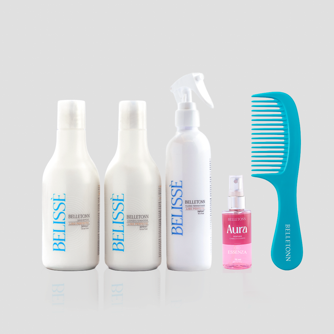 Kit Belissè 300ml + Perfume Essenza 75ml + Pente