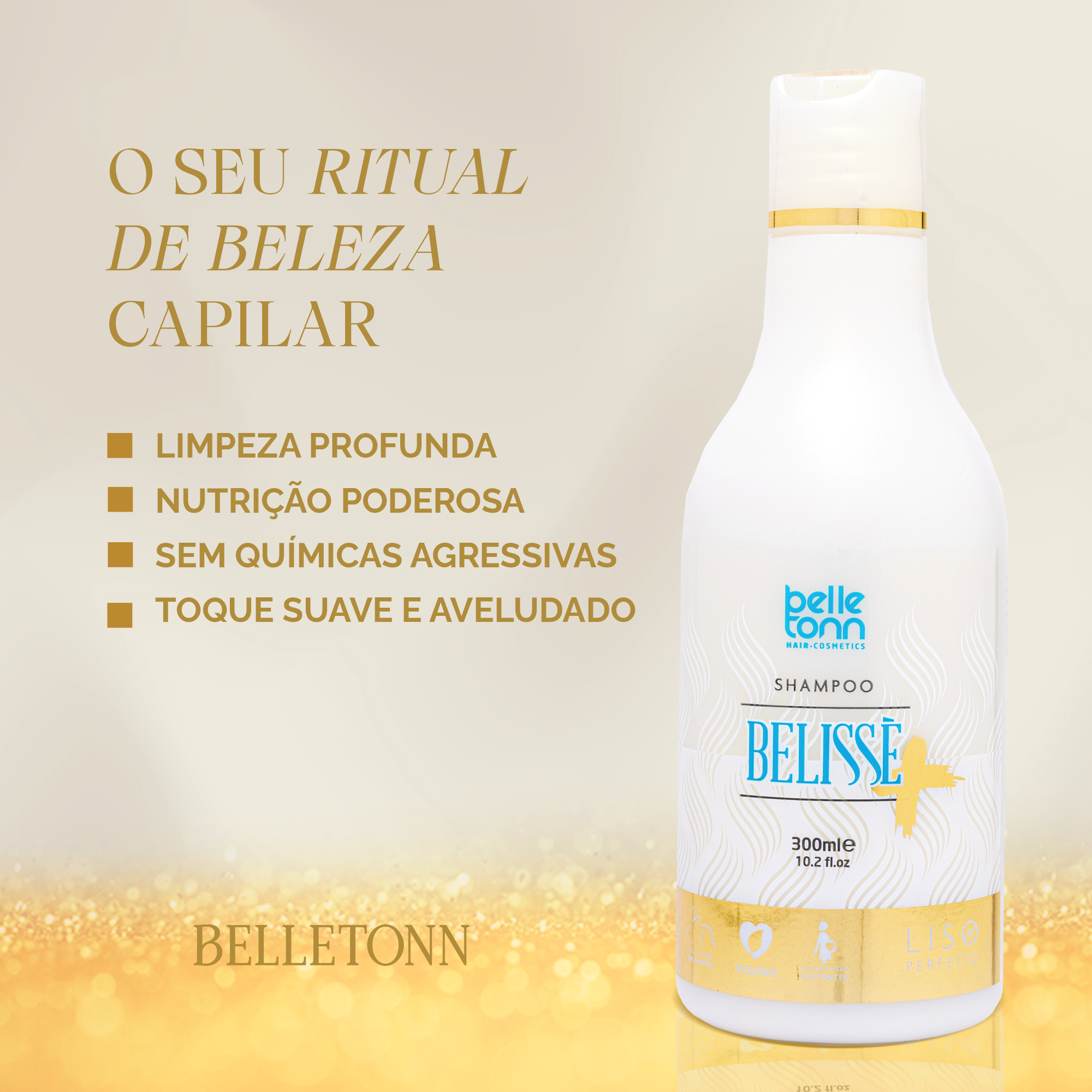 Shampoo Efeito Liso Belisse Plus 300ml