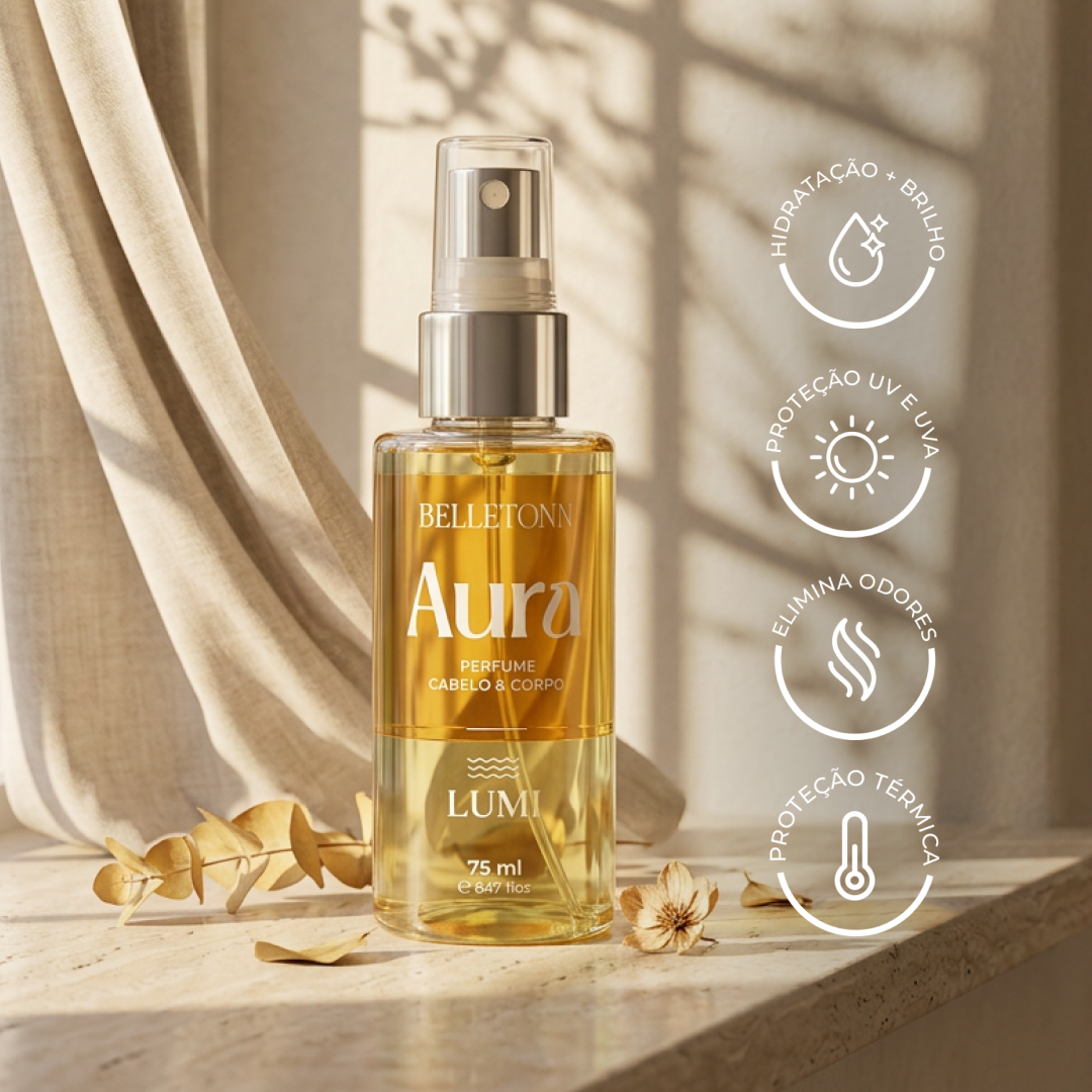 Perfume Cabelo e Corpo Aura Lumi 15ml - Belletonn Cosméticos