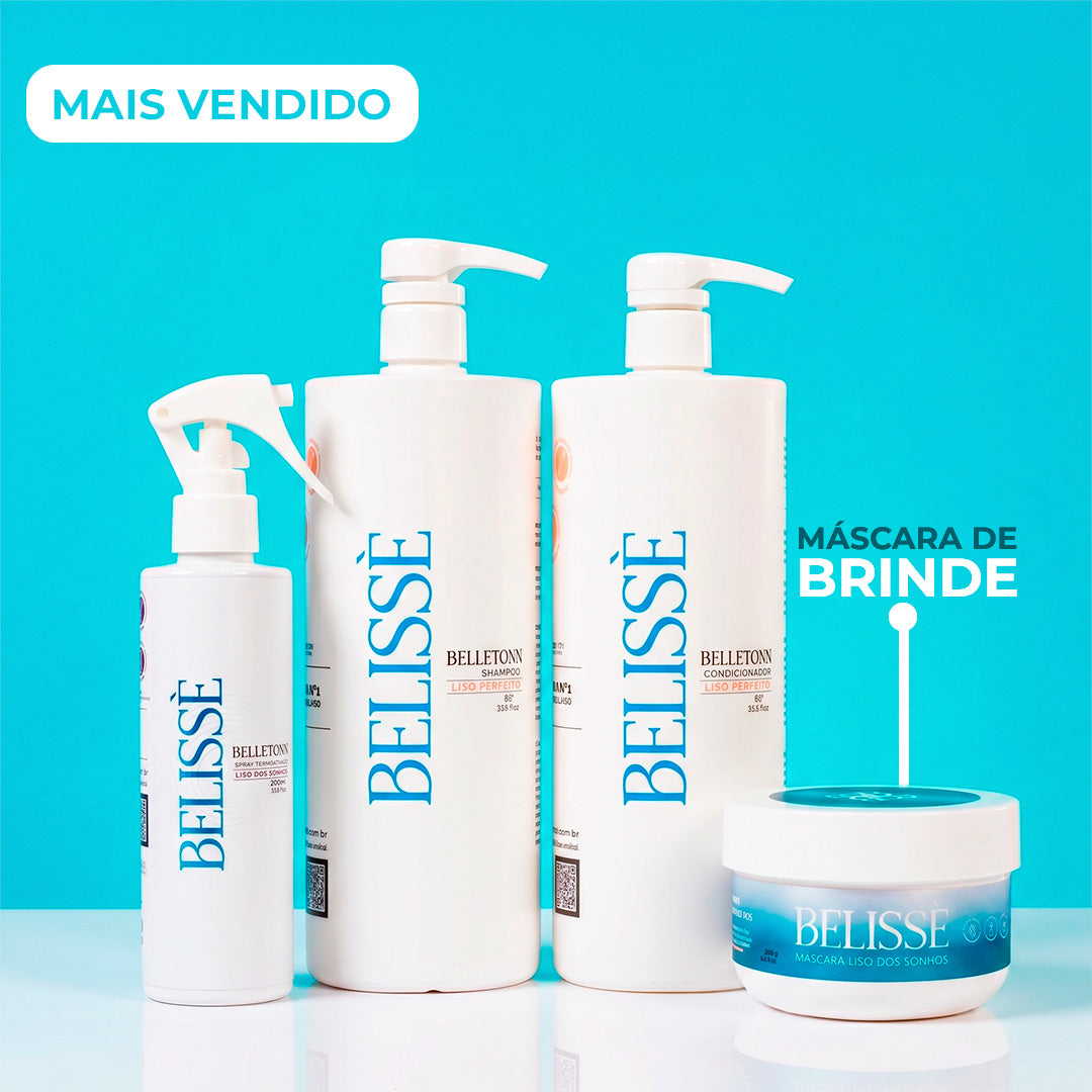 Kit Liso dos sonhos 1l + Máscara Belissé 200g brinde
