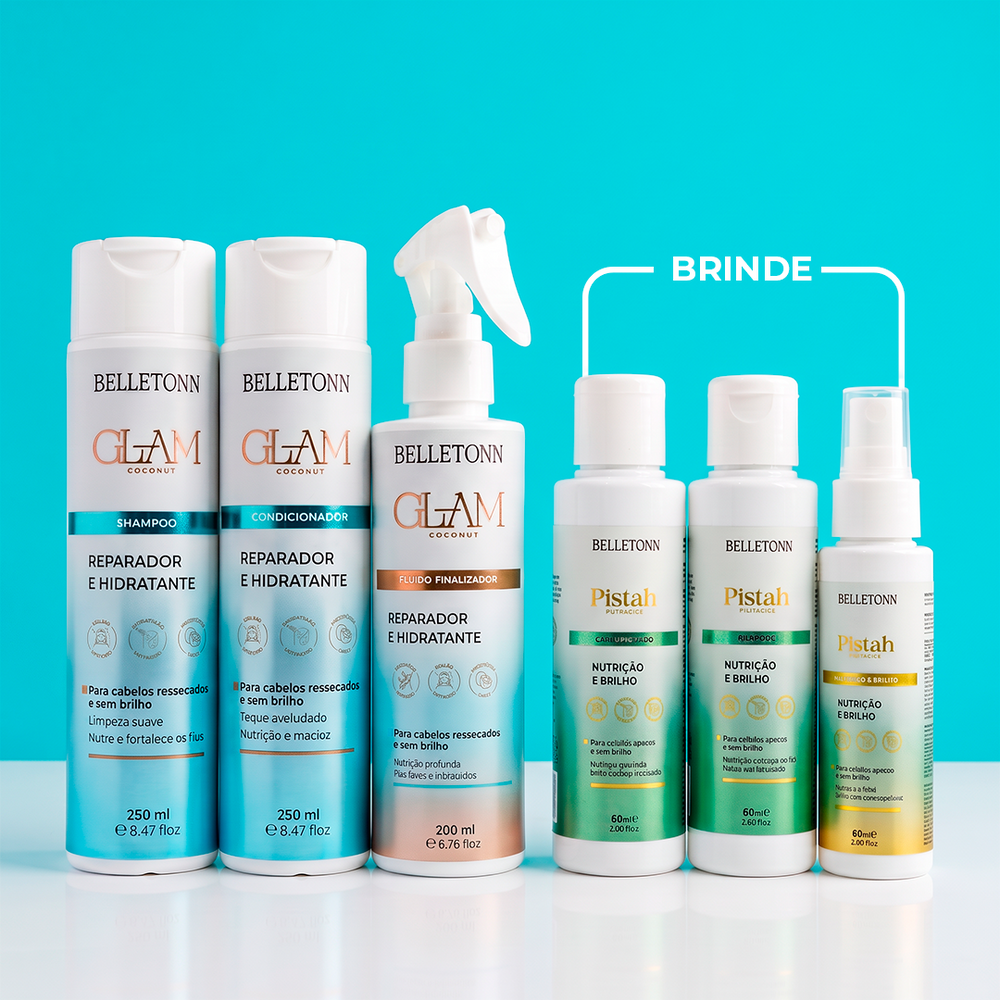 Kit Glam 250ml + Kit Pistah 60ml brinde