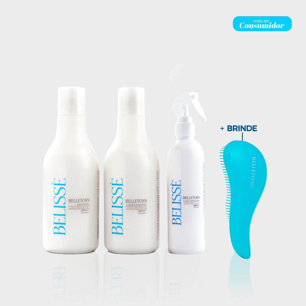 Kit Liso dos Sonhos 300ml + Escova Brinde - Belletonn Cosméticos