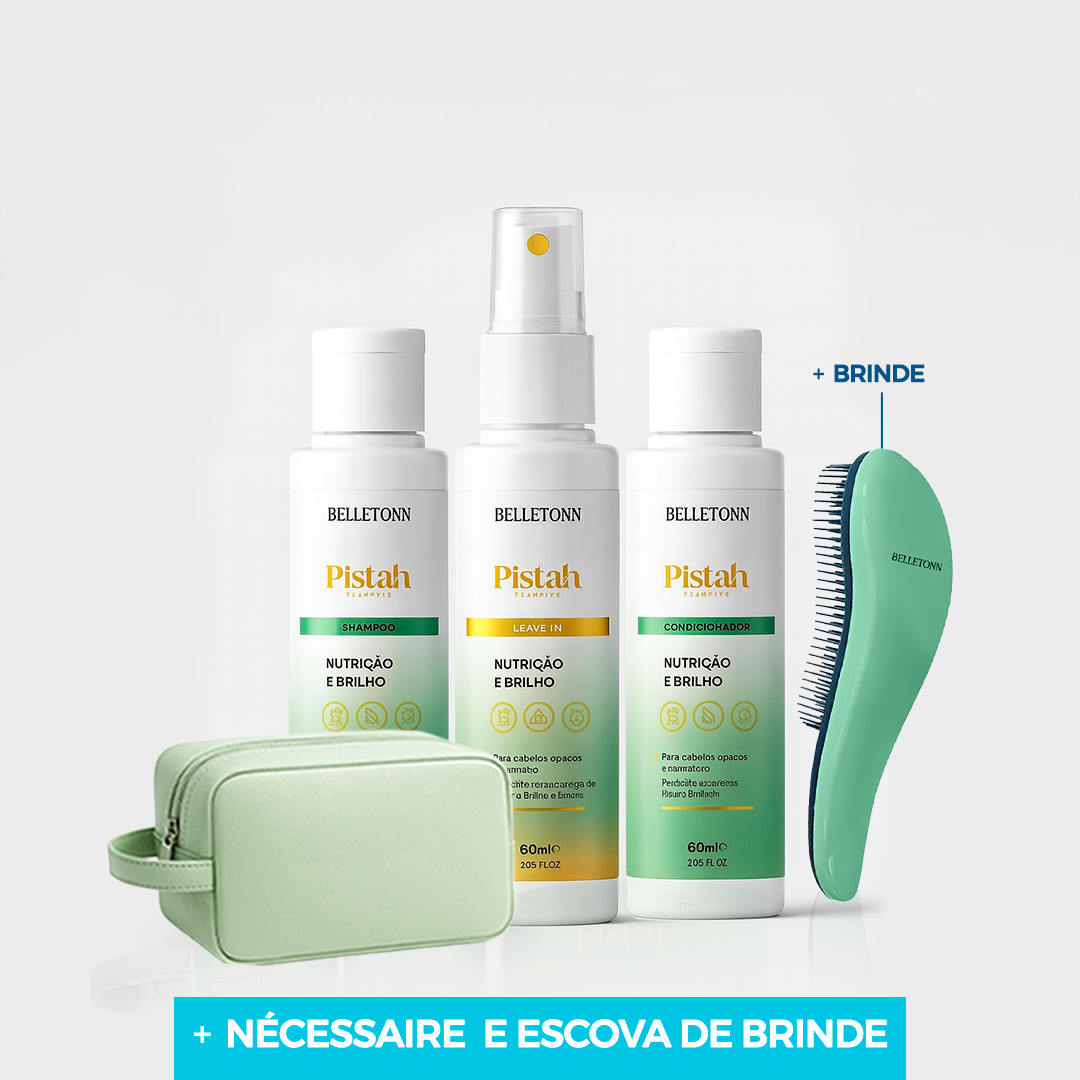 kit Pistache Travel 60ml + nécessaire verde + escova verde