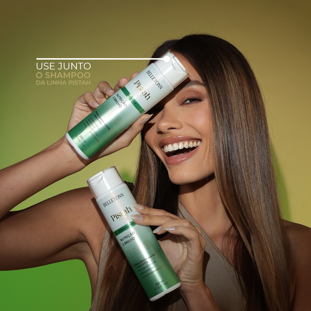 kit Pistache Travel 60ml + nécessaire verde + escova verde - Belletonn Cosméticos