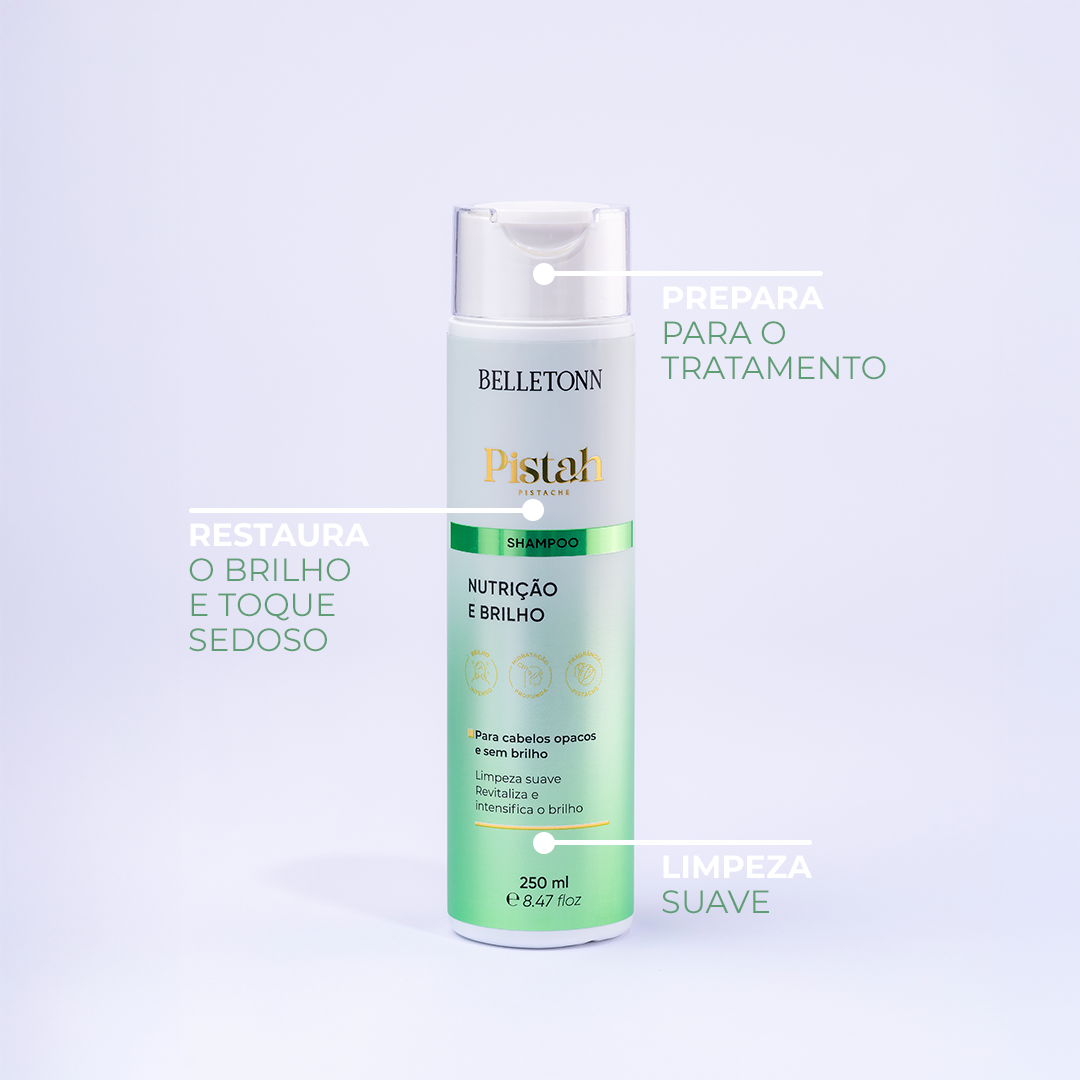 kit Pistache Travel 60ml + nécessaire verde + escova verde - Belletonn Cosméticos